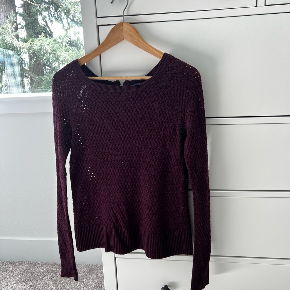 American Eagle Outfitters Burgundy Crew Neck Sweater